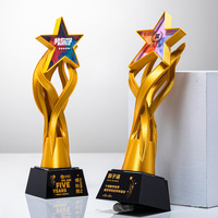 Récompense de réunion annuelle en forme d'étoile créative personnalisée Nouveau design Trophées commémoratifs honoraires de couleur cristal Artisanat en cristal unique