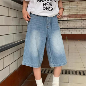 Shorts en jean imperméables pour hommes, style décontracté, coupe droite, nouvelle collection été 2025, tendance Hong Kong, marque transfrontalière - Product Image 3