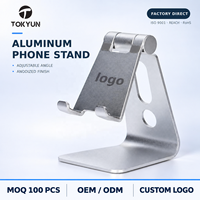 Support de téléphone pliable en aluminium OEM ODM, réglable, antidérapant, pour bureau, avec logo personnalisé, pour la maison, le bureau, vente en gros