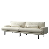 Juego de Sofás Chesterfield de Cuero Genuino Estilo Moderno Francés, Totalmente Blanco, Importado, de Alta Gama, Piel de Vacuno de Primera Calidad, para Hotel o Escuela