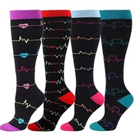 Chaussettes de compression en nylon mi-hautes 15-20 mmHg pour la circulation, athlétiques, quotidiennes, pour hommes et femmes, course à pied, cyclisme, sports de plein air
