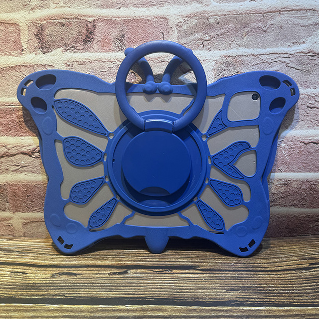 Butterfly Portable Handle Rotation Kickstand Soft Silicon Shockproof 9.5-11 Inch Universal Tablet Case for Kids