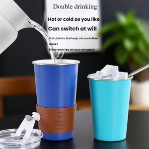 OEM Customized logo 500ml Stainless Steel Pint Cup Metal <strong>Wine</strong> Glasses Coffee <strong>Tumbler</strong> - Product Image 6