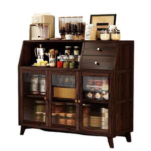 Buffet en bois massif, style moderne minimaliste, meuble de rangement pour salon, unité de rangement multifonctionnelle pour cuisine, à fixer au mur - Product Image 5