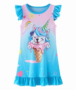 <span class=keywords><strong>Camicie</strong></span> <span class=keywords><strong>da</strong></span> <span class=keywords><strong>Notte</strong></span> <span class=keywords><strong>per</strong></span> Bambine con Motivo Unicorno 3-12 Anni Manica Corta Morbida Pigiama <span class=keywords><strong>per</strong></span> Bambini Piccoli - Product Image 2