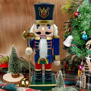 Nouveau Soldat Bois de Noël <span class=keywords><strong>Casse</strong></span>-<span class=keywords><strong>Noisette</strong></span> King Walnut-001 23cm pour Décorations de Bureau et Ornements de Noël Transfrontaliers en Gros - Product Image 3