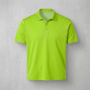 <b>Men's</b> Solid <b>Green</b> Short Sleeve Pique <b>Polo</b> <b>Shirt</b> Casual Knitted Plain Dyed Regular Fit - Product Image 3