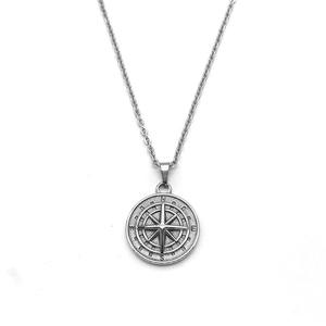 Popular Compass <b>Necklace</b> Jewelry Does Not Fade Retro Compass <b>Titanium</b> Steel Clavicle <b>Necklace</b> - Product Image 5