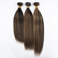 Lots de Cheveux Vierges Vietnamiens Dejavu P4/27 en Gros, Couleur Piano Mèches Mélangeées Brun et Blond Miel, 100% Tissage Double Trame Faite à la Machine