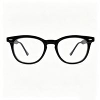 Lunettes Rétro Rondes Anti-Lumière Bleue SM23046 - Monture PC Légère avec Verres en Résine Transparente pour Hommes et Femmes (5 Couleurs)