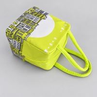 Sac isotherme pour déjeuner en polyester sergé 290T, imprimé ville mignon, doublure thermique en feuille d'aluminium, poignées rembourrées pour l'école, les pique-niques et les repas