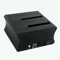 Docking Station Dual Bay untuk SSD/HDD Portabel, Plug and Play, Mendukung Kloning Offline, USB 3.0, untuk SSD/HDD SATA 2.5 inci dan 3.5 inci