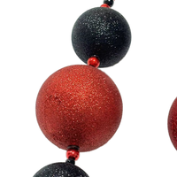 Toptan Mardi Carnival parti kolye karnaval için büyük top Glitter siyah ve kırmızı boncuk