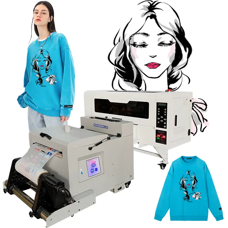 バイスーン小型DTF印刷機A3DTFプリンターA330cmXP600 TシャツDTGプリンター、粉末染料振とう機付き
