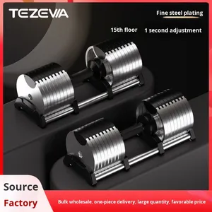 Mancuernas Ajustables Tezewa para Hombre, Completamente de Acero, Electrochapadas, para Ejercicio en Casa, Culturismo, 15 Niveles de Peso Ajustable, Venta al por Mayor - Product Image 2