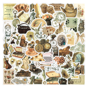 Acción de Gracias dibujos animados vinilo diario pegatinas 50 unids/bolsa logotipo personalizado impermeable Turquía decoración para el hogar vacaciones - Product Image 1