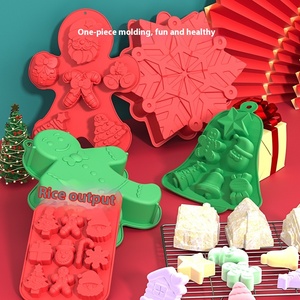 Giáng sinh cây Silicone bánh khuôn DIY Snowman Gingerbread người đàn ông Santa Claus sô cô la Jelly bánh cho kỳ nghỉ nướng cho Amazon - Product Image 3