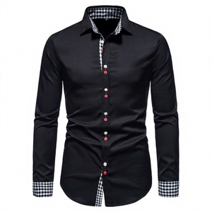 Camicie da <span class=keywords><strong>Uomo</strong></span> Primaverili Casual, Vestibilità Aderente, Traspiranti, Asciugatura Rapida, Anti-Pilling, in Poliestere/Cotone, Personalizzabili per Vendita <span class=keywords><strong>Online</strong></span> - Product Image 1