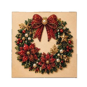 Kit de peinture perlée DIY Père Noël, toile à huile multicolore, décoration de Noël faite à la main - Product Image 5