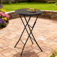 Table pliante ronde haute noire de 31 pouces pour cocktails