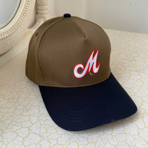 Casquettes et chapeaux de baseball à 5 panneaux bicolores brodés avec logo personnalisé de haute qualité en gros, casquette ajustée en coton Flex Fit pour hommes et femmes - Product Image 1