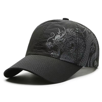 Gorra de Béisbol Personalizada al por Mayor con Protección Solar, de Poliéster, con Diseño de Dragón y Pato, de Secado Rápido, Estilo Chino