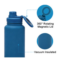 Bouteille d'eau isotherme personnalisée en acier inoxydable 304 à double paroi sans BPA, avec aimant, 800 ml, moderne, écologique, garde au chaud et au froid pendant 24 heures