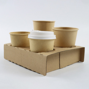 Plateaux porte-<span class=keywords><strong>gobelets</strong></span> <span class=keywords><strong>en</strong></span> <span class=keywords><strong>carton</strong></span> kraft durables pour 2 ou 4 <span class=keywords><strong>gobelets</strong></span> à café, <span class=keywords><strong>en</strong></span> papier recyclé - Product Image 2