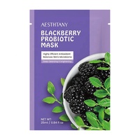 Masque facial de voyage probiotique à la mûre AESTHTANY 25ml*10 feuilles Anti-âge Nourrissant Hydratant Antioxydant Visage