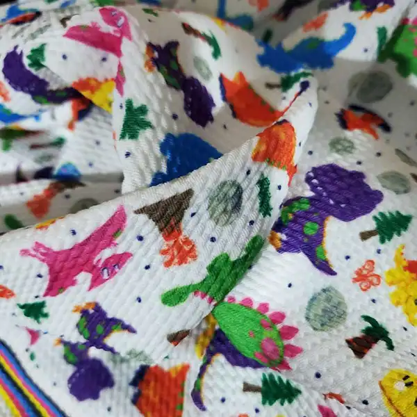 No moq digital printed polyester print liverpool knitting bullet fabric for kids bowknot