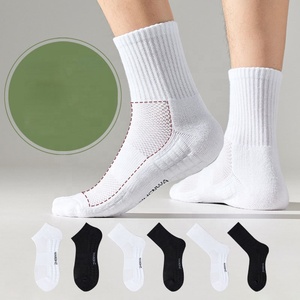 Chaussettes de sport d'été en gros pour jeunes, enfants et hommes, pour fitness, course à pied, football, blanches, en tissu éponge, avec maintien de la cheville et haute adhérence - Product Image 1