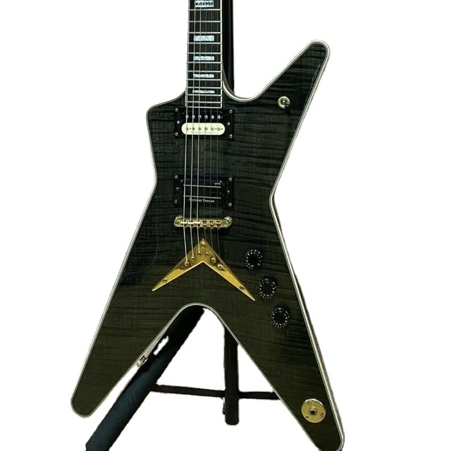 Factory Customization Tiger Veneer Special-shaped Electric Guitar Band Plays Olive Green Electric Guitar  Dimebag Guitar