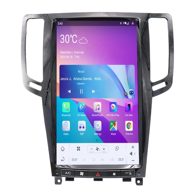 13.6 Inch Android Car Radio for Infiniti G37 G35 G25 G37S 2007-2013 Tesla Style Car Multimedia Player Wireless Carplay 4G