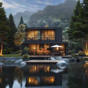 Hiện đại Mộc mạc prefab cabin Châu Âu nhiệt đới phong cách đa cấp không gian dân cư thép nhà gỗ cho biệt thự danh lam thắng cảnh sống - Product Image 6