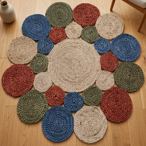 Stylish Oval Handwoven Jute Rug Eco Friendly Natural Fiber Handmade Floor <b>Carpet</b> for Home Interior Decor from India - Product Image 4