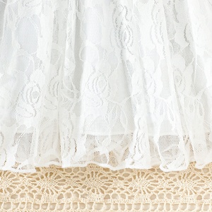 ชุดเดรสเด็กผู้หญิงแขนระบายประดับโบว์ใหญ่ผ้าลูกไม้ปะติดปะต่อสไตล์เจ้าหญิงลำลองสำหรับฤดูร้อน - Product Image 4