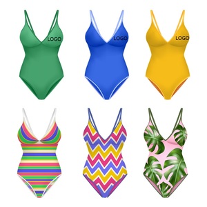 Sports Style Clashing <strong>Swimwear</strong> <strong>Manufacturer</strong> Women's Eco Friendly Bikini Custom Logo Sleeveless 1Pcs Swimsuit - Product Image 3