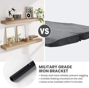 Massief Houten Drijvende Planken Voor Muur 36 "W X 8" D X 1.56 "H Set Van 2, Diepe Muur Planken Voor Woonkamer Slaapkamer - Product Image 4