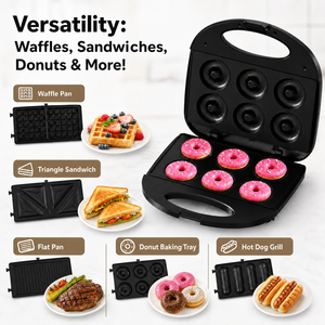Máquina para Hacer Mini Donuts - Preparador <span class=keywords><strong>de</strong></span> Postres Caseros - Con Superficie Antiadherente <span class=keywords><strong>de</strong></span> Doble Cara y Diseño que Ahorra Espacio - Hace 6 Donuts - Product Image 6