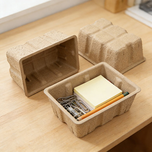 Boîte de rangement en pulpe sans plastique pour l'Europe, 100% biodégradable, organisateur en pulpe moulée, emballage durable certifié - Product Image 3