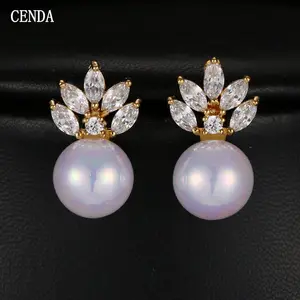 Ljcena — boucles d'oreilles en perles de cristal, 3 couleurs, modèle mignon, déclaration géométrique, accessoires