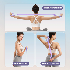 Fasce di Resistenza Premium in Silicone a Forma di 8, Bande Elastiche per Esercizi per Donne, <span class=keywords><strong>Braccia</strong></span>, Spalle, Schiena, Gambe, <span class=keywords><strong>Stretching</strong></span>, Pilates, Yoga - Product Image 6