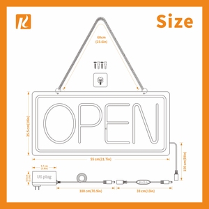 Insegna al Neon a LED con motore USB magazzino americano 21.7 cartello "x 10" interruttore Business-friendly LED Strip salone di caffè - Product Image 4