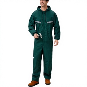 Custom Logo High Quality Solid Color Unisex Work Coverall Mechanic Hooded <b>Overall</b> Workwear Jumpsuits Hi Viz Zipper Anti Fire - Product Image 3