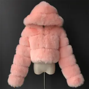 Atacado baratos casacos com capuzes de pele-Jaqueta feminina barata de inverno, peles modernas para mulheres mantêm quente casaco de inverno com capuz