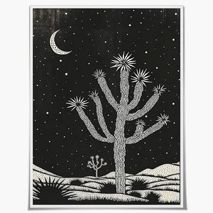 Western Desert Landscape Wall Art Prints Joshua Tree <span class=keywords><strong>Block</strong></span> Poster,Boho Southwestern Wall Decor - Product Image 1