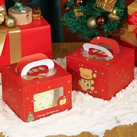 Boîte cadeau de Noël personnalisée pour pâtisseries, mousses et desserts de fêtes – Emballage jetable pour gâteaux de Noël à emporter