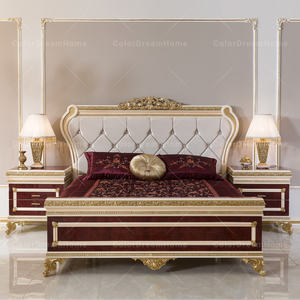 Meubles de design d'intérieur, vente de meubles de luxe, ensembles de chambre à coucher en bois massif <span class=keywords><strong>royal</strong></span>, ensemble de chambre à coucher king size - Product Image 1
