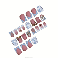 Ongles à presser en forme de pattes de canard, faits à la main, réutilisables, en acrylique, à pointe large et évasée, pour femmes, kit de manucure, directement de l'usine