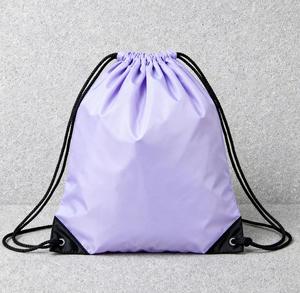 Custom Reusable Eco-friendly Waterproof Foldable 210D Polyester Letter <b>Drawstring</b> <b>Backpack</b> for Sports Travel Yoga Marathon - Product Image 1